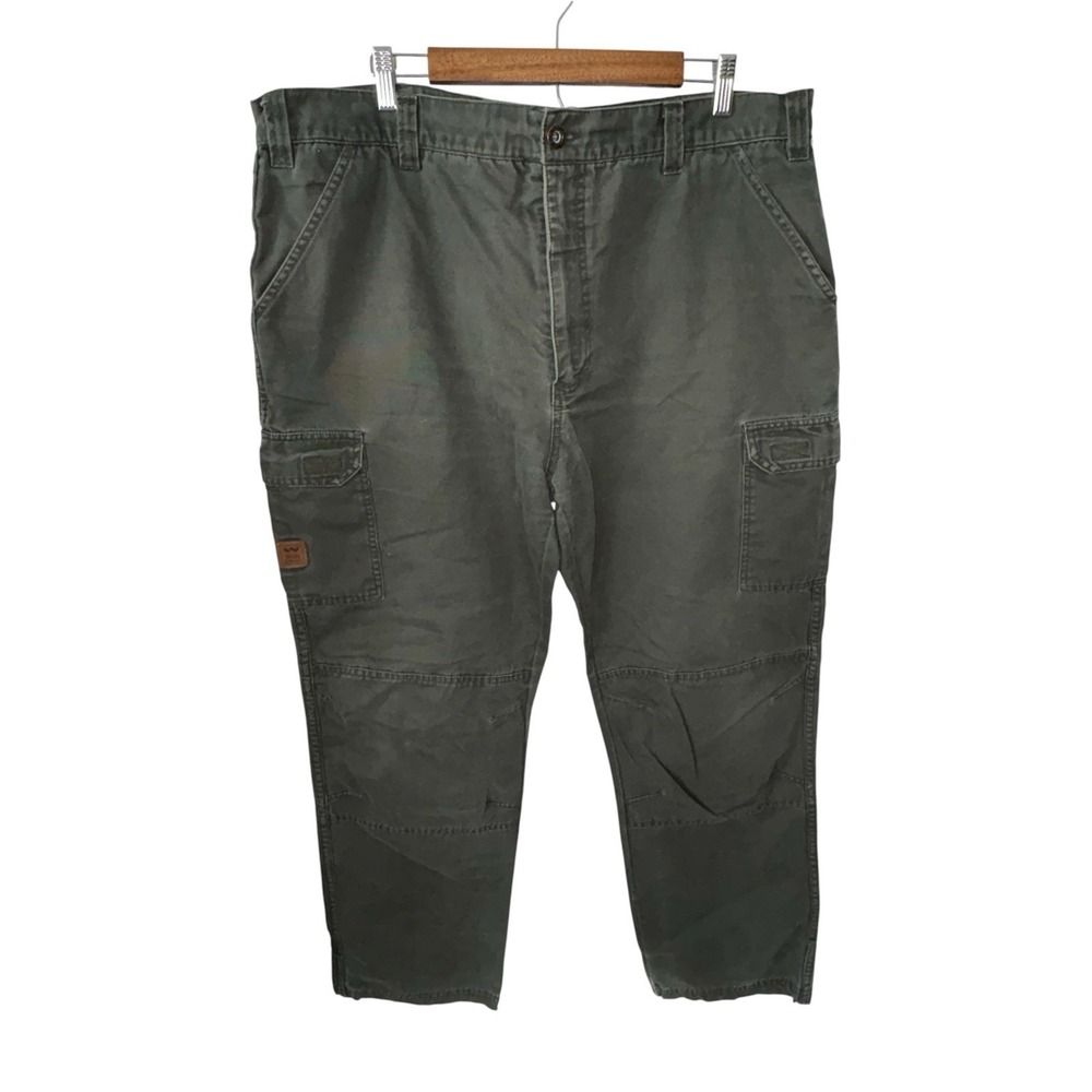 Walls Utility Cargo Pants Mens 42x32 Khakis Outdoors Workwear Twill Heavy Cotton